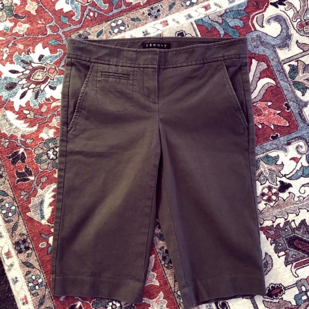 THEORY | brown cropped khakis - Picture 1 of 3